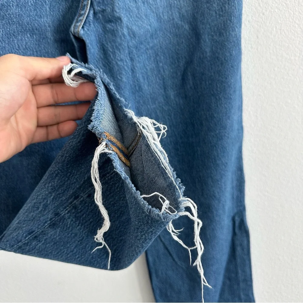 Zara Wide Leg Blue Denim Jeans Size: 2